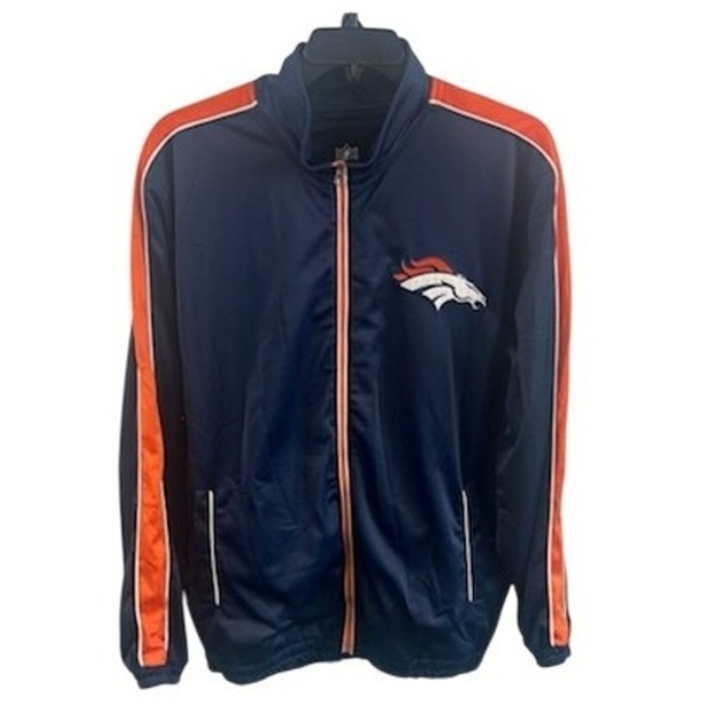 NFL Starter Denver Broncos Track Jacket Men's Size XL Orange Blue Full Zip